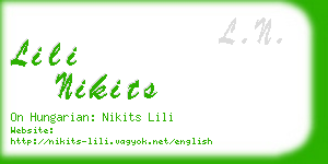lili nikits business card